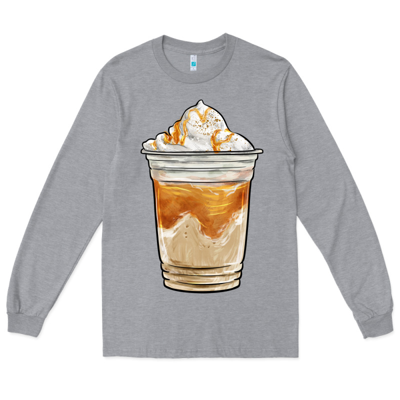 Iced Caramel Frappuccino Coffee Long Sleeve Tee by BarkalooDesign | Teevron