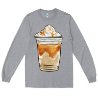 Heather Grey iced caramel frappuccino coffee Long Sleeve Tee - BarkalooDesign