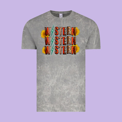 Western Sunflower Vintage Tee Designed By Racoondesign