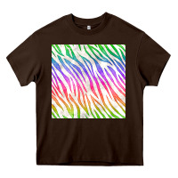 Chocolate Brown watercolor rainbow zebra seamless pattern Heavy Core Tee - BundleAndBundleShop