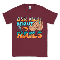 Burgundy ask me about my nails bbs Classic Tee - BundleAndBundleShop