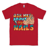 Red ask me about my nails bbs Classic Tee - BundleAndBundleShop