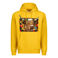 Lemon highland cow christmas Premium Hoodie - RanaPortraitStore