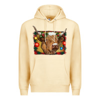 Pina Colada highland cow christmas Premium Hoodie - RanaPortraitStore