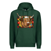 Sports Green highland cow christmas Premium Hoodie - RanaPortraitStore