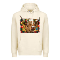 Tofu highland cow christmas Premium Hoodie - RanaPortraitStore