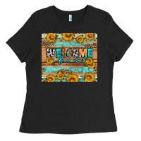 Black Welcome fall Ladies Tee - Artiststas