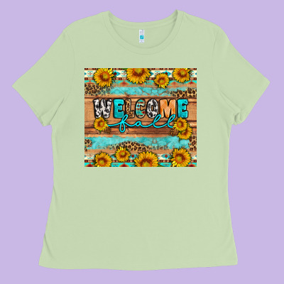 Welcome Fall Ladies Tee Designed By Artiststas