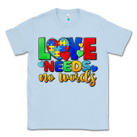Dusty Blue love needs no words Classic Tee - FaDigitalArtStudio
