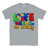 Heather Grey love needs no words Classic Tee - FaDigitalArtStudio