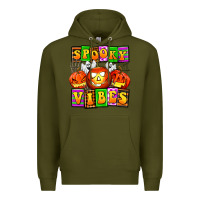 Army Green spooky vibes Premium Hoodie - AdoDesignShop