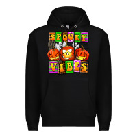Black spooky vibes Premium Hoodie - AdoDesignShop