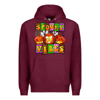 Burgundy spooky vibes Premium Hoodie - AdoDesignShop