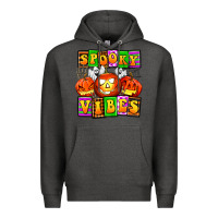 Charcoal Heather spooky vibes Premium Hoodie - AdoDesignShop