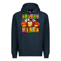 Navy spooky vibes Premium Hoodie - AdoDesignShop