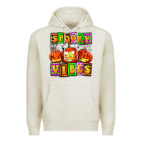 Oatmeal Heather spooky vibes Premium Hoodie - AdoDesignShop