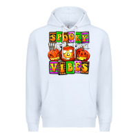 White spooky vibes Premium Hoodie - AdoDesignShop