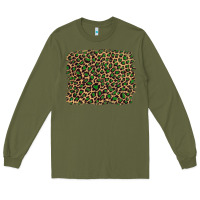 Army Green leopard with green glitter Long Sleeve Tee - Artiststas