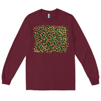 Burgundy leopard with green glitter Long Sleeve Tee - Artiststas