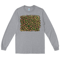 Heather Grey leopard with green glitter Long Sleeve Tee - Artiststas