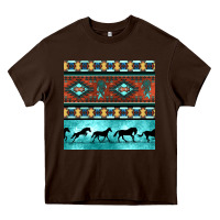 Chocolate Brown native american aztec seamless pattern Heavy Core Tee - BundleAndBundleShop