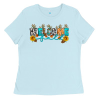 Baby Blue Welcome fall Ladies Tee - Artiststas
