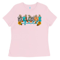 Bubblegum Pink Welcome fall Ladies Tee - Artiststas