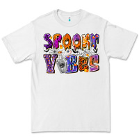 White Spooky Vibes Premium Tee - CowhideDigitalArt