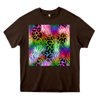 Chocolate Brown neon safari seamless pattern 2 Heavy Core Tee - BundleAndBundleShop