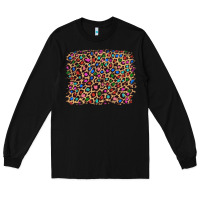Black leopard with multiple color glitters Long Sleeve Tee - Artiststas