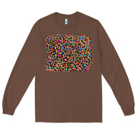 Chestnut leopard with multiple color glitters Long Sleeve Tee - Artiststas
