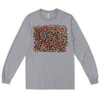 Heather Grey leopard with multiple color glitters Long Sleeve Tee - Artiststas