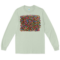 Matcha leopard with multiple color glitters Long Sleeve Tee - Artiststas