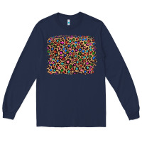 Navy leopard with multiple color glitters Long Sleeve Tee - Artiststas
