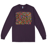 Plum leopard with multiple color glitters Long Sleeve Tee - Artiststas