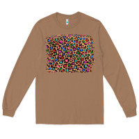 Toasted Coconut leopard with multiple color glitters Long Sleeve Tee - Artiststas