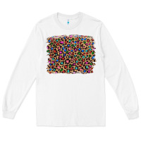 White leopard with multiple color glitters Long Sleeve Tee - Artiststas