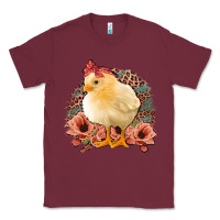 Burgundy Chick With Flowers Feopard Classic Tee - Jasminsmagicworld
