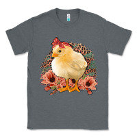 Charcoal Heather Chick With Flowers Feopard Classic Tee - Jasminsmagicworld