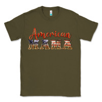 Army Green american mama Classic Tee - BarkalooDesign