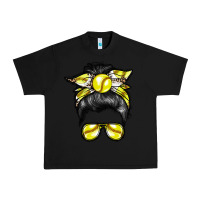 Black softball mom Urban Heavy Tee - RacoonDesign