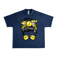 Navy softball mom Urban Heavy Tee - RacoonDesign