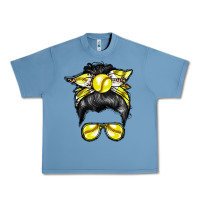Pebble Blue softball mom Urban Heavy Tee - RacoonDesign