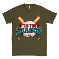 Army Green 'tis the season baseball Classic Tee - FaDigitalArtStudio