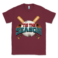 Burgundy 'tis the season baseball Classic Tee - FaDigitalArtStudio