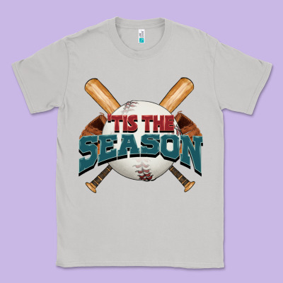 'tis The Season Baseball Classic Tee Designed By Fadigitalartstudio