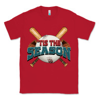 Red 'tis the season baseball Classic Tee - FaDigitalArtStudio