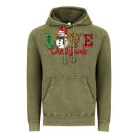 Vintage Olive love christmas snowman Vintage Hoodie - BarkalooDesign