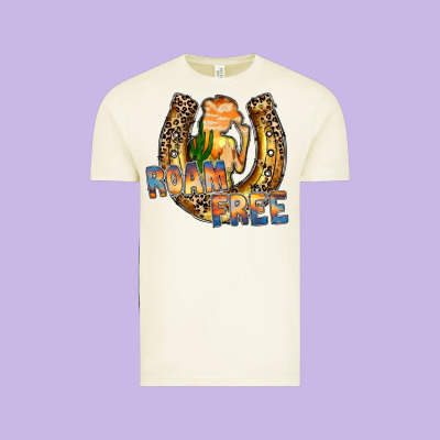Cowgirl Horseshoe Vintage Tee Designed By Racoondesign