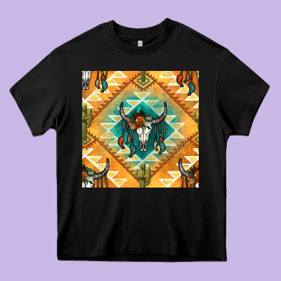 Native American Aztec Seamless Pattern Heavy Core Tee Designed By Bundleandbundleshop
